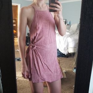 Pink wrap dress